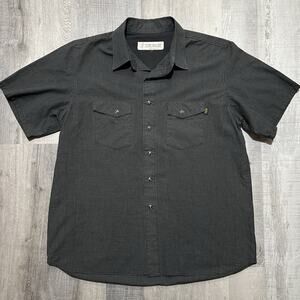 Grenade Gloves Snowboarding Black Pearl Snap Shirt Skater Grid Pattern SS Mens L